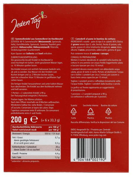 Jeden Tag Semmelknödel im Kochbeutel