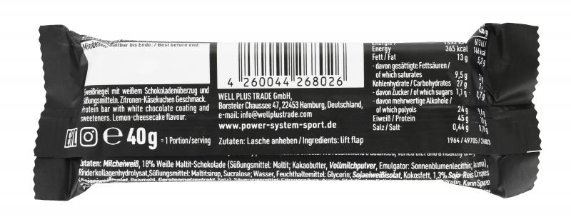 Power System 45% Protein Lower Carb Bar Lemon Cheesecake Geschmack
