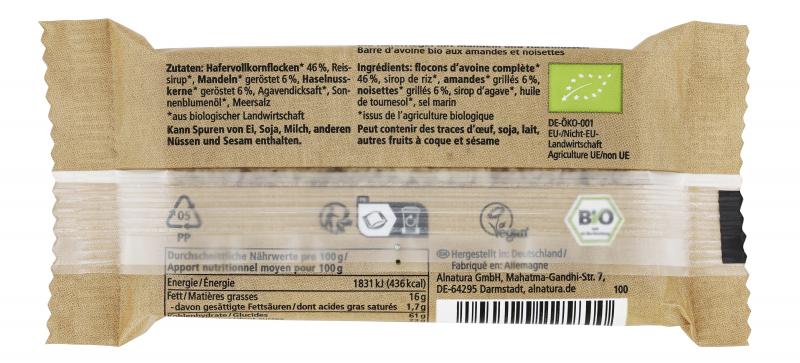 Alnatura Hafer-Riegel Mandel & Haselnuss