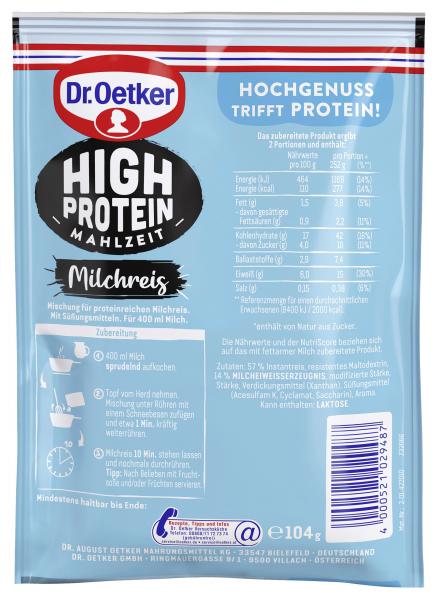 Dr. Oetker High Protein Mahlzeit Milchreis