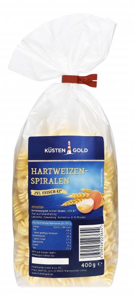 Küstengold Hartweizen-Spiralen