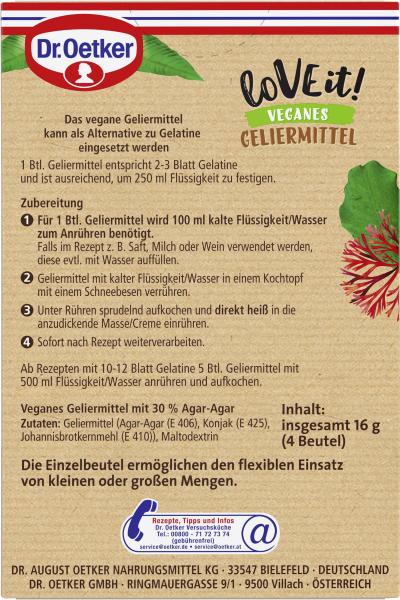 Dr. Oetker LoVE it! Veganes Geliermittel