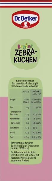 Dr. Oetker Bunter Zebrakuchen