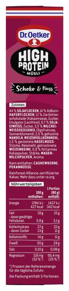 Dr. Oetker High Protein Müsli Schoko & Nuss