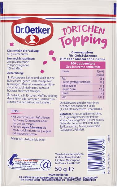 Dr. Oetker Törtchen Topping Raspberry Mascarpone