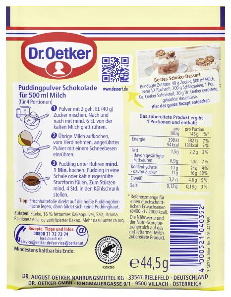 Dr. Oetker Original Puddingpulver Schokolade