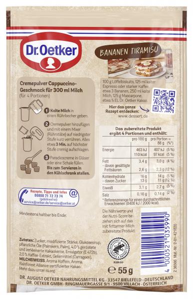 Dr. Oetker Unsere Paradiescreme des Jahres Cappuccino Style