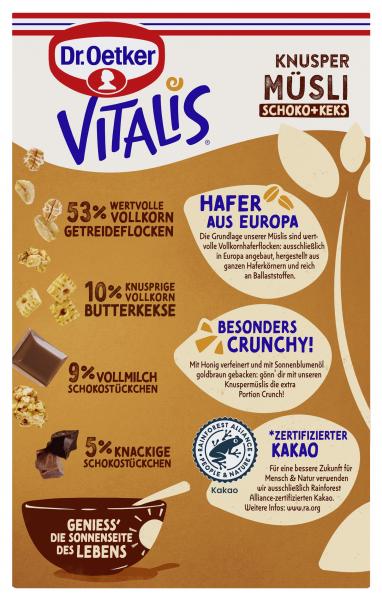 Dr. Oetker Vitalis Knusper Müsli Schoko+Keks