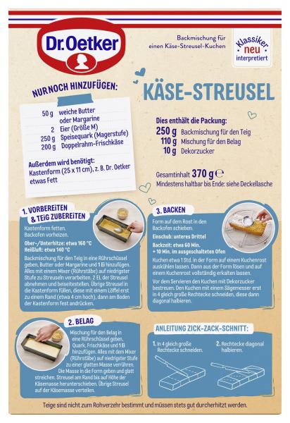 Dr. Oetker Käse-Streusel Backmischung