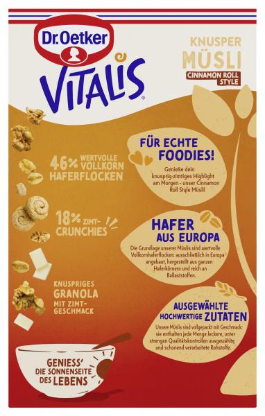Dr. Oetker Vitalis Knusper Müsli Cinnamon Roll Style