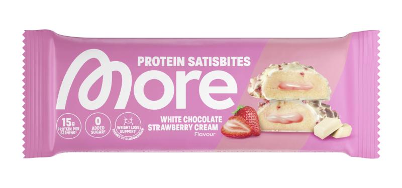 More Satisbite Bar White Strawberry Cream