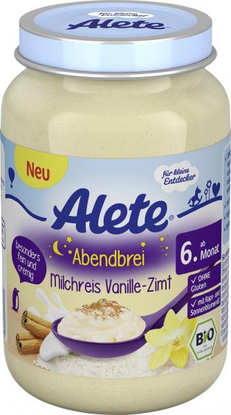 Alete Abendbrei Milchreis Vanille-Zimt