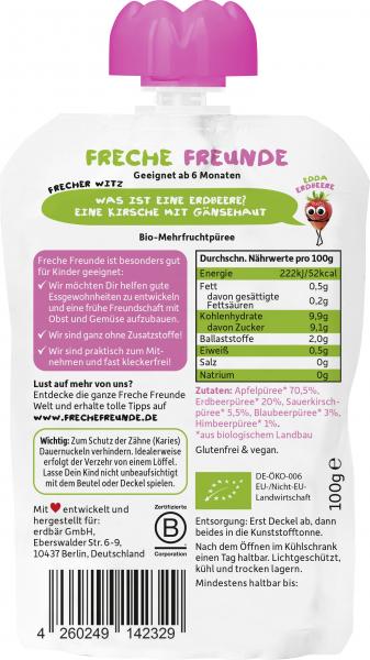 Freche Freunde Quetschie Apfel-Erdbeere-Kirsche-Blaubeere-Himbeere