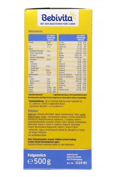 Bebivita Folgemilch 3 ab dem 10. Monat
