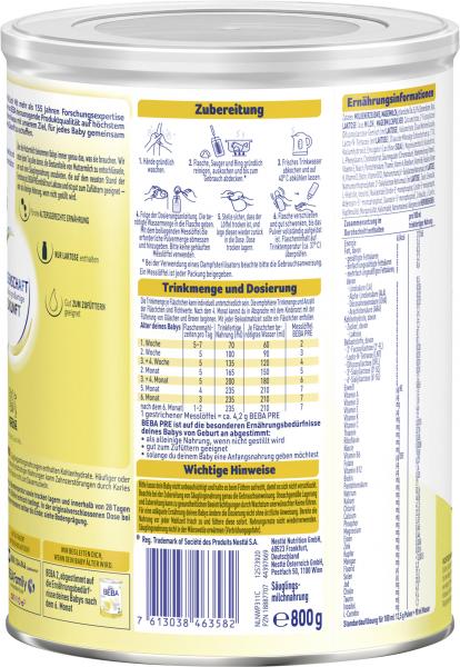Nestlé BEBA Pre Anfangsmilch von Geburt an