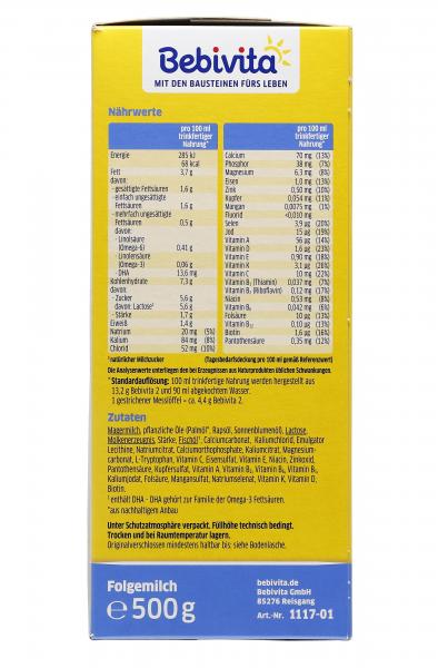 Bebivita Folgemilch 2 nach dem 6. Monat