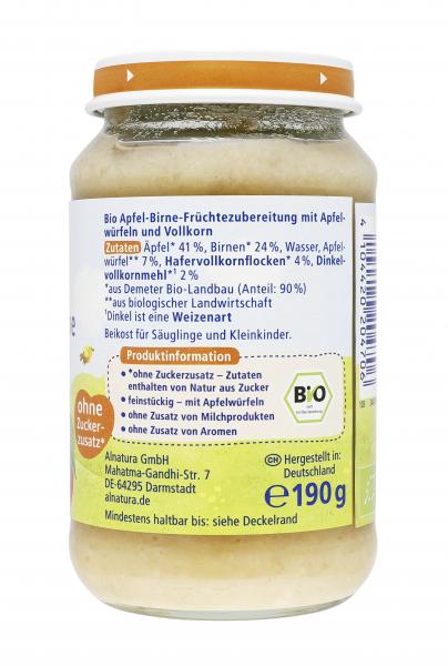 Alnatura Apfel mit Birne und Hafer