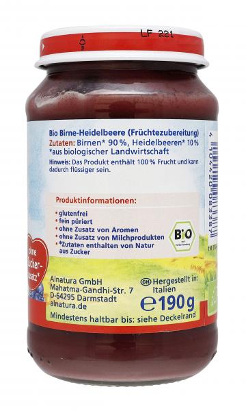 Alnatura Birne mit Heidelbeere