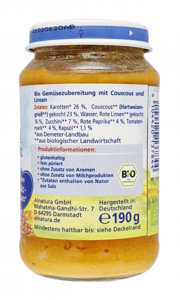 Alnatura Linsengemüse mit Couscous