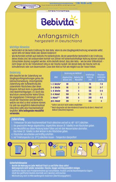 Bebivita Anfangsmilch Pre von Geburt an