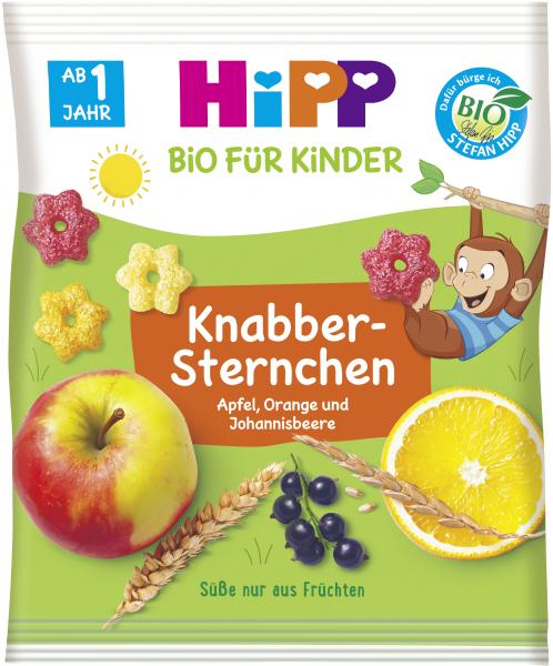 Hipp Bio Knabber-Sternchen Apfel, Orange und Johannisbeere