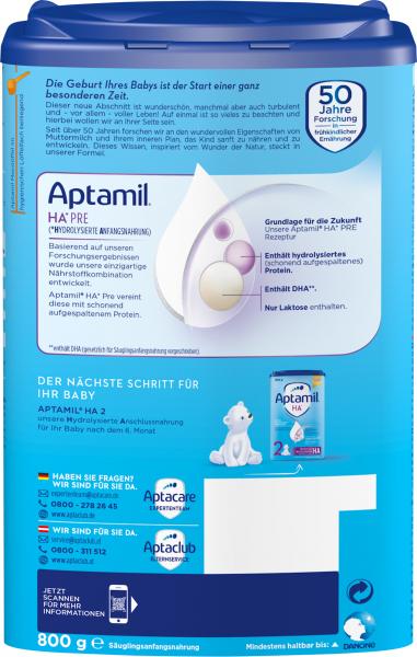Aptamil HA PRE Hydrolysierte Anfangsnahrung von Geburt an