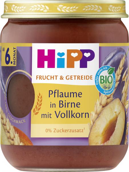 Hipp Pflaume in Birne mit Vollkorn