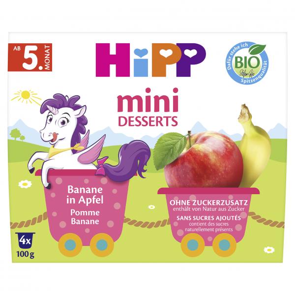 Hipp Mini Desserts Früchte im Becher Banane in Apfel