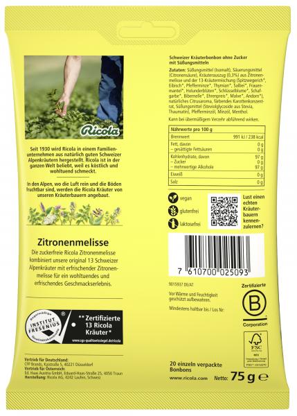 Ricola Zitronenmelisse ohne Zucker