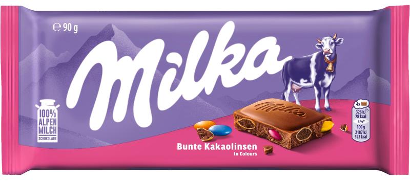 Milka Tafel Bunte Kakaolinsen