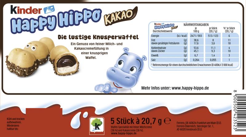 Kinder Happy Hippo Kakao 5er Pack