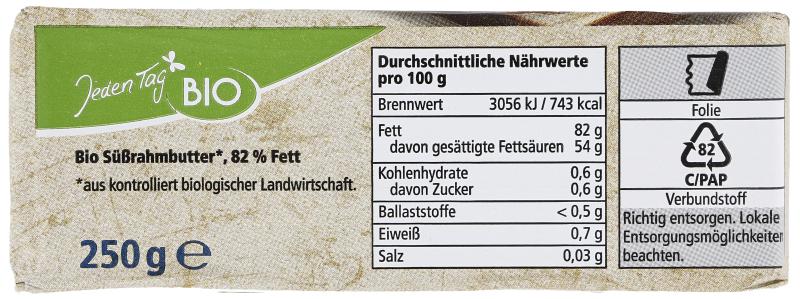 Jeden Tag Bio Süßrahm Butter