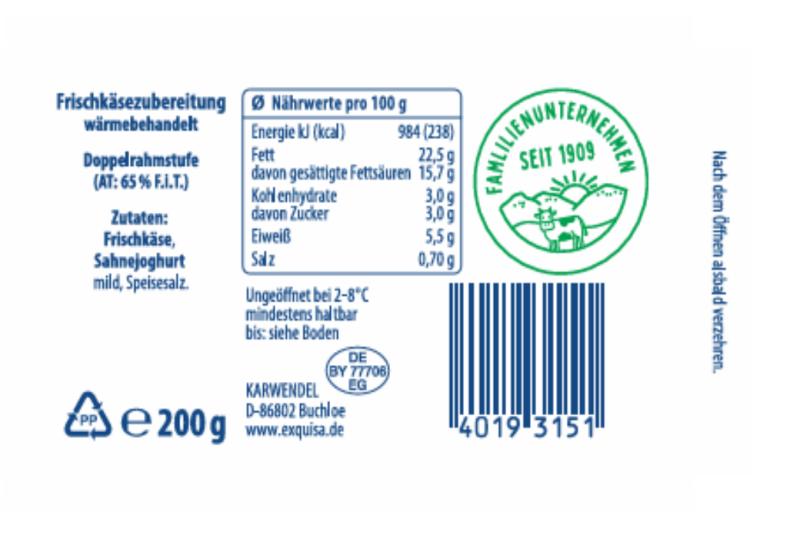 Exquisa Frischkäsezubereitung Der Sahnige