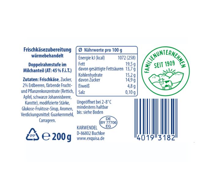 Exquisa Frischkäsezubereitung Erdbeere