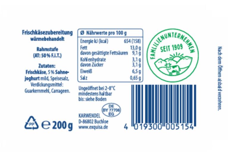 Exquisa Frischkäsezubereitung Joghurt