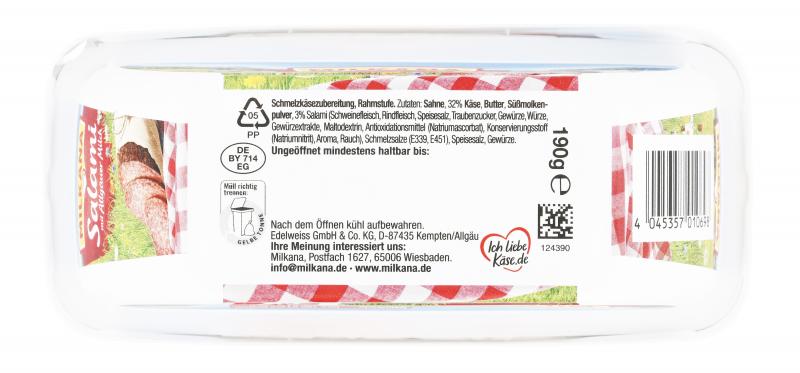 Milkana Schmelzkäse Salami