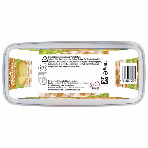 Milkana Schmelzkäse mit Gouda