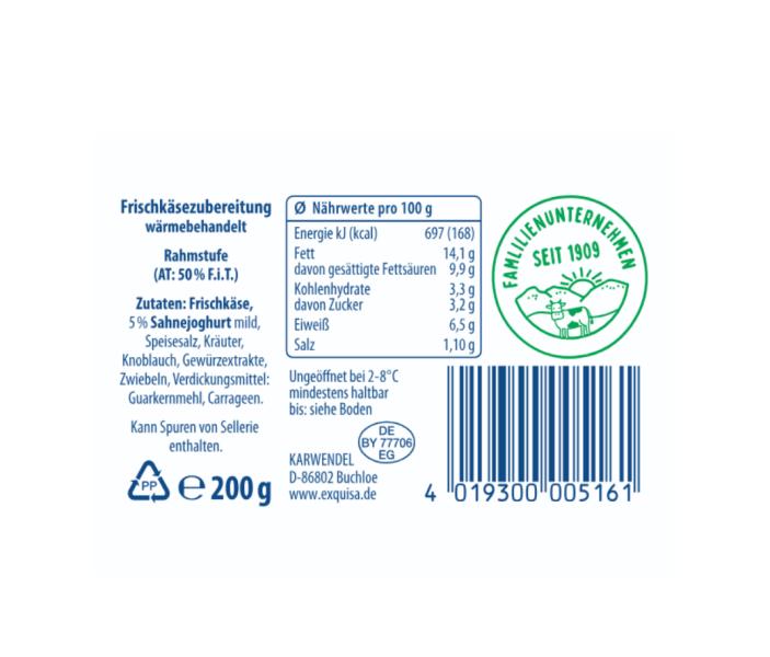 Exquisa Frischkäsezubereitung Joghurt Kräuter