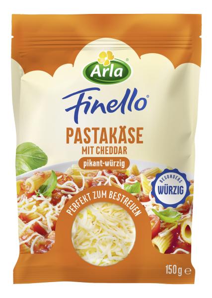 Arla Finello Pastakäse mit Cheddar gerieben