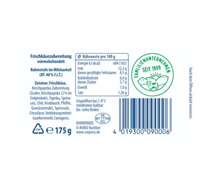 Exquisa Frischkäsezubereitung Kirsch-Paprika