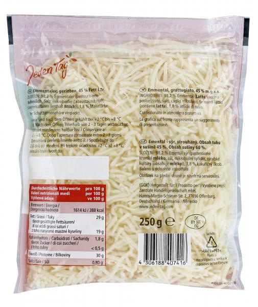 Jeden Tag Emmentaler gerieben