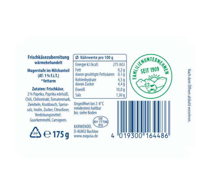 Exquisa Frischkäsezubereitung Fitline Paprika-Chili