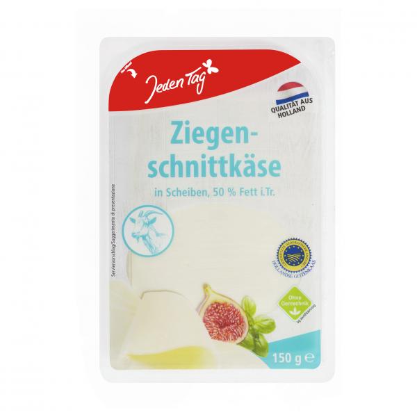 Jeden Tag Ziegenkäse in Scheiben