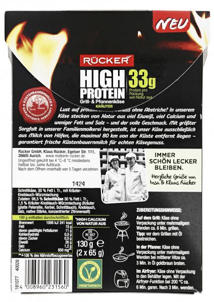 Rücker High Protein Grill- & Pfannenkäse Kräuter