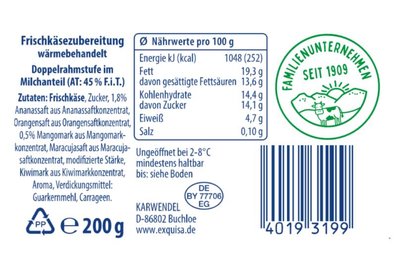 Exquisa Frischkäse Ananas-Mango