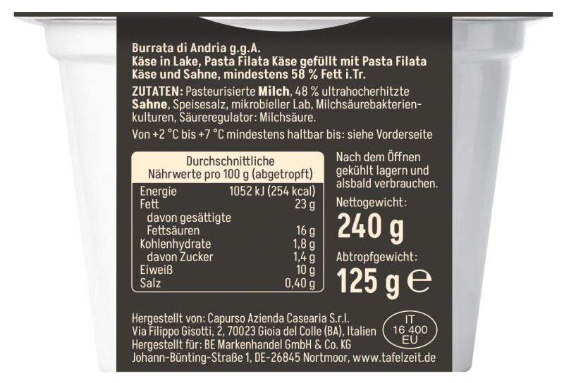 Tafelzeit Burrata di Andria IGP