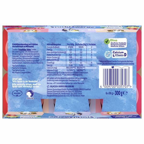 Danone Fruchtzwerge Erdbeere, Kirsche, Himbeere