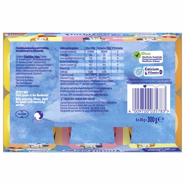 Danone Fruchtzwerge Banane, Erdbeere, Aprikose