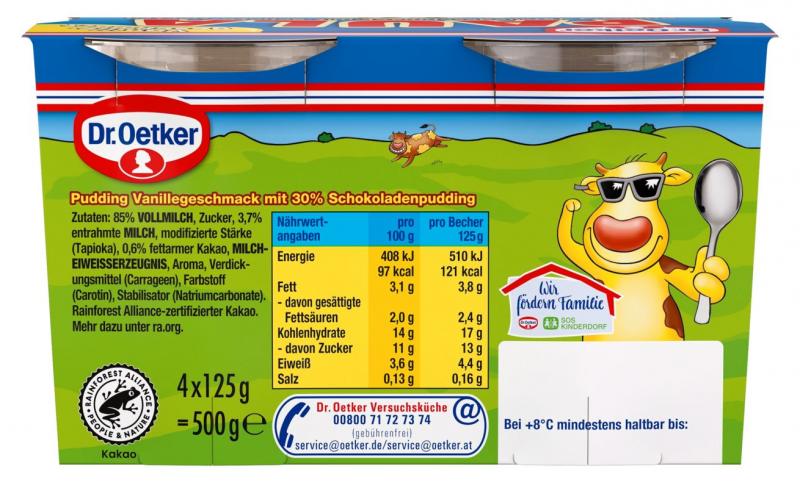 Dr. Oetker Paula Pudding Vanillegeschmack mit Schoko-Flecken