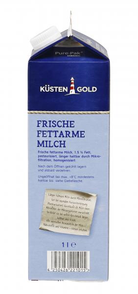 Küstengold Frische Fettarme Milch 1,5% 